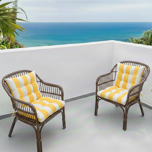 Outdoor Chair Cushions Set of 2 - 19 x 19 x 4 Inch Tufted Seat Cushions