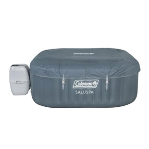 Coleman SaluSpa AirJet 6 Person Inflatable Square Hot Tub with 140 Jets, Gray