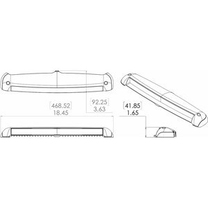 Lumitec Razor Light Bar - Flood - Black Housing - Flush Mount
