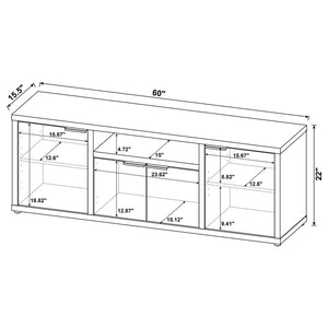 Noriega - 4 Door 60" TV Stand With Hidden Storage - Mango Color