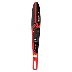 OBrien Vortex Combo 65.5 Inch Adult Mens Size 4.5-13 Wide Body Water Skis, Red - TRAPSKI