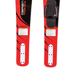 OBrien Vortex Combo 65.5 Inch Adult Mens Size 4.5-13 Wide Body Water Skis, Red - TRAPSKI