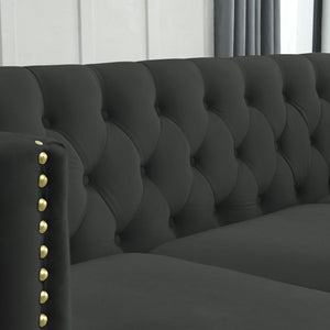 Upholstered Couch Sofa With Button Tufting For Living Room