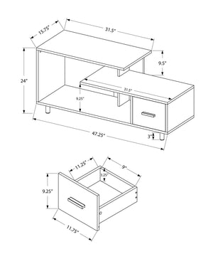 TV Stand, Console, Media Entertainment Center, Storage Drawer, Contemporary