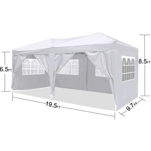 10'x20' EZ Pop Up Canopy Outdoor Portable Party Folding Tent with 6 Removable Sidewalls