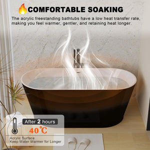 Glossy Freestanding Bathtub With Toe Tap Drain