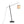 Arturo Contemporary Floor Lamp in Black Wood and Steel with Rattan Shade