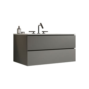 TIA 36" Wall Mount Space Gray Bathroom Vanity