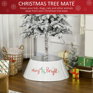 26 Inch Christmas Tree Collar Ring with Metal Stand Cover - Silver