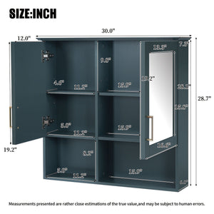 2 In 1 Wall-Mounted Mirror Cabinet With Adjustable Shelves