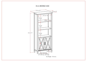 Ela - Bookcase - Smoky Brown
