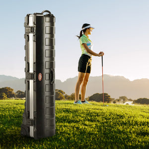 SKB Cases ATA Standard Hard Plastic Wheeled Golf Bag Travel Case, Black (2 Pack)