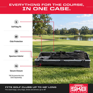 SKB Cases ATA Deluxe Standard Medium Hard Plastic Wheeled Golf Bag Travel Case