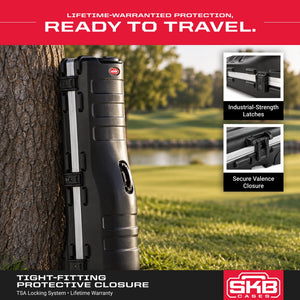 SKB Cases ATA Deluxe Standard Medium Hard Plastic Wheeled Golf Bag Travel Case