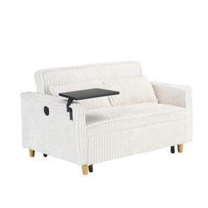 Pull Out Sofa With Movable Tabletop And USB Ports