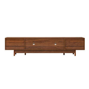 Modern TV Stand With Fluted Glass Doors & 2 Drawers