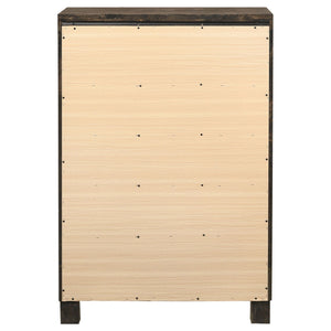 Bren - 5 Drawer Chest With Handles And Block Legs - Rustic