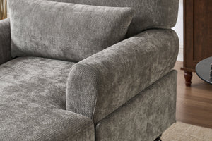 Modern Grey Upholstered Chaise Lounge Sofa Recliner