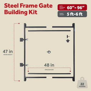 Adjust-A-Gate Steel Frame Gate Building Kit, 60"-96 Inch Wide Opening (2 Pack)