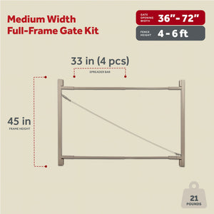 Adjust-A-Gate Steel Frame Gate Building Kit, 36"-72" Wide Up To 6' High (5 Pack)