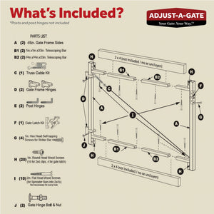 Adjust-A-Gate Steel Frame Gate Building Kit, 36"-72" Wide Up To 6' High (5 Pack)