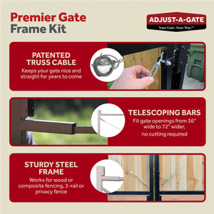 Adjust-A-Gate Steel Frame Gate Building Kit, 36-72 Inch Wide Opening (6 Pack)