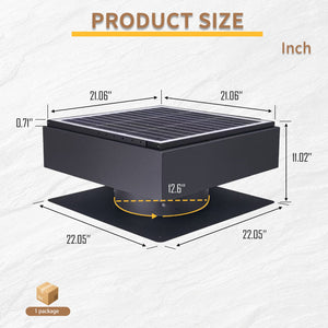 12" Solar Roof Vent Fan, 40W Dual Power Attic Exhaust Fan with Remote & Auto Start
