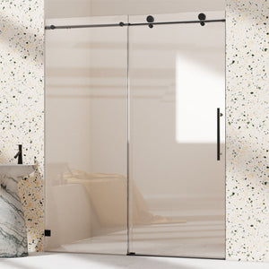 Frameless, Single Sliding Soft Close Shower Doors, 5/16" Sgcc Tempered Glass