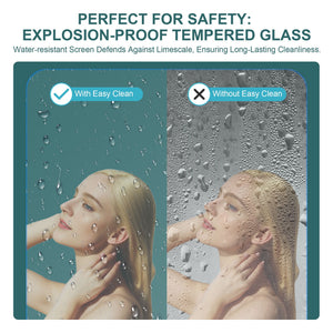 Double Sliding Glass Shower Door 8Mm Tempered Glass With Stainless Steel Frame - Matte Black