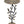 13.8x13.8x24 Black and Gold Aluminum Side Table with Pomegranate Design
