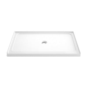 Shower Base, Center Drain With Durable Construction - Gloss White