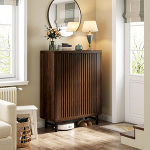 6 Tier Shoe Cabinet With Louvered Doors