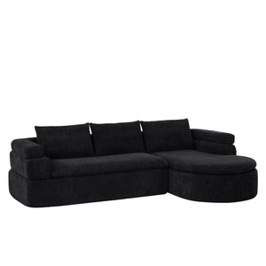 106" L-Shape Sectional Sofas (Black)