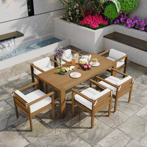 TREXM 7-Piece Patio Dining Table Set for 6