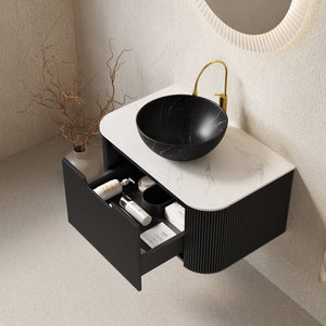 DINA 30" Bathroom Vanity & Sink with Floating Curved Edges