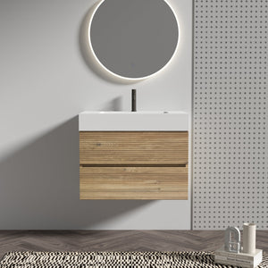 Grace 30 Rough Oak Wall-Mounted Bathroom Vanity