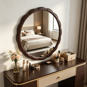 Round Wood Wall Mirror - 31.5"