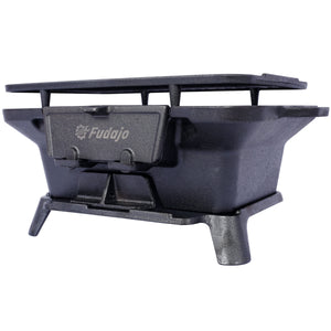 Oval Cast Iron Grill Outdoor Portable Charcoal Tabletop Skillet