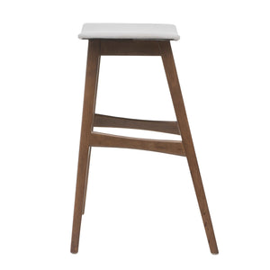 Mid Century Modern Bar Stool Set With Upholstered Seating
