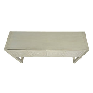 Geometric Carved Console Table with 3 Soft-Close Drawers