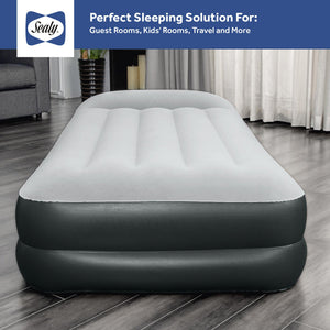Sealy Tritech Twin Sized 16" Air Mattress Bed 2 Person w/Built-In AC Pump & Bag - TRAPSKI