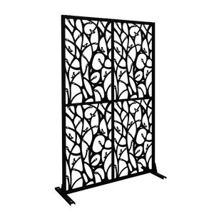 Metal Privacy Screen 3.8 Ft W x 6 Ft H Indoor Outdoor Divider