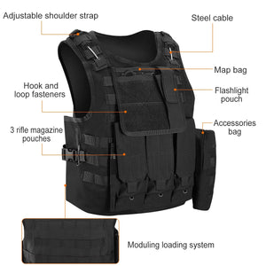 Adults Tactical Vest Military Airsoft Paintball Vest Camouflage Combat Vest for Hunting Army Fans CS War Game