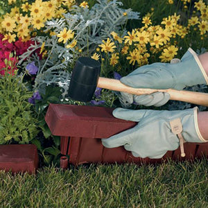 Suncast BBE10TC 12 Inch Section, Interlocking Brick Resin Border Edging, 10 Pack