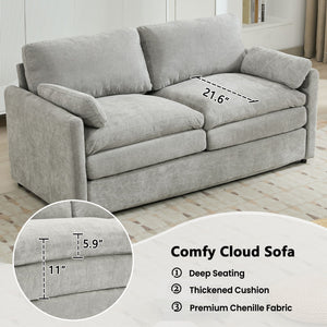Cozy Upholstered Cushion Loveseat Sofa For Living Room