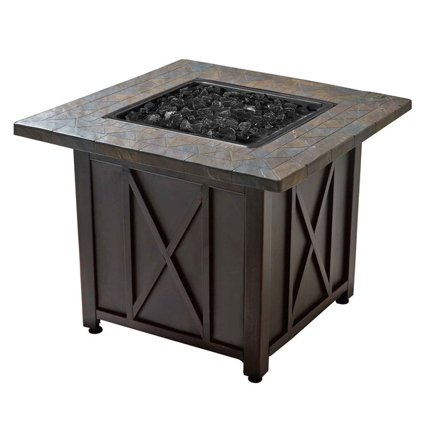 Endless Summer 30,000 BTU LP Gas Outdoor Patio Fire Pit Table w/Black Fire Glass