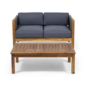 Charlotte Outdoor And Rope 4 Seater Chat Set With Cushions - Teak