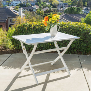 Blissique Outdoor Foldable Wood Dining Table With Slat Design