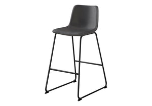 Bar Height Office Chair with Curved Backrest and Leather-Look Upholstery