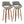 Fabrizzi - Mid Century Modern Fixed Height Barstool With Swivel With Round Footrest (Set of 2)